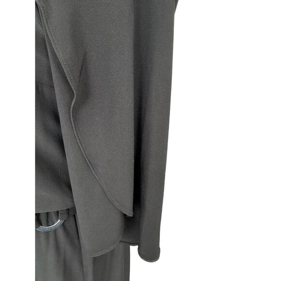 NWT MSK Petite Large Black Belted Dress Flutter Sleeve Work to Evening LBD - Picture 4 of 5